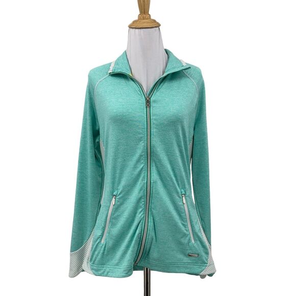 Sunice Jacket Women M Medium Spearmint Performance Full Zip Wicking Pocket *READ - Picture 1 of 13